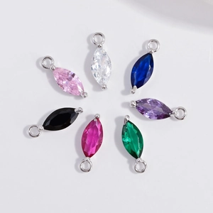 Pendenti in argento S925 con cristalli marquise colorati disposti in modo radiale