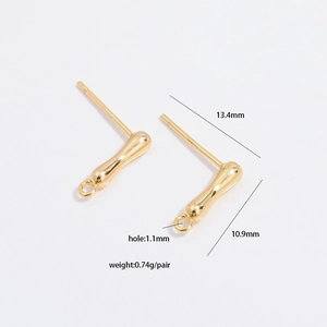 Boucles d'oreilles baroques irrégulières dorées en argent S925 pour bijoux DIY