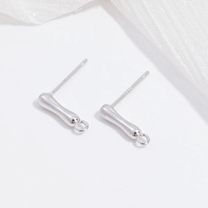 Clous d'oreilles baroques en argent S925 avec boucles de suspension pour bijoux DIY