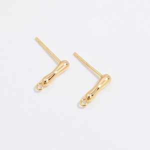 Détails de clous d'oreilles en argent S925 doré poli pour la création de bijoux DIY