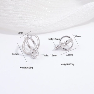 S925 sterling silver pearl cage pendant holder for DIY jewelry making in two sizes