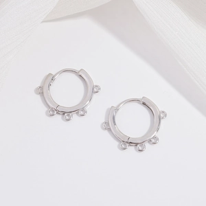 Accesorios para pendientes de plata S925 con múltiples aros para creación de joyas