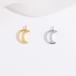 S925 sterling silver moon pendants in gold and silver finish for DIY jewelry
