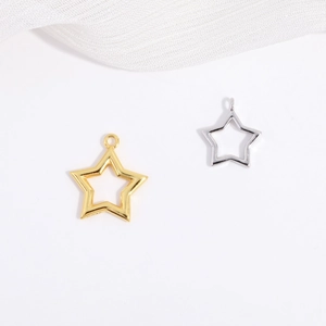S925 sterling silver star pendants in gold and silver finish for DIY jewelry making