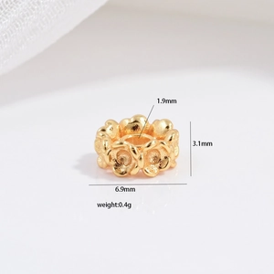 Caperuza de flor en plata S925 dorada con diseño calado para creación de joyas DIY