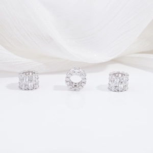 S925 sterling zilveren vatkraal bedels met vierkante zirkonia voor doe-het-zelf sieraden
