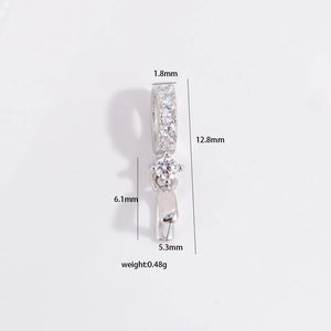 Ciondolo a quadrifoglio in argento sterling S925 con zirconi per fare gioielli