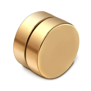 Orecchino magnetico dorato da 8mm per lobi non forati con finitura in metallo lucido liscio