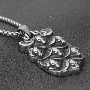 Collar con colgante de calavera de 30mm estilo punk en acero inoxidable para hombre