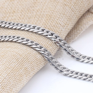 4mm silver stainless steel Cuban link chain necklace for hip-hop streetwear style