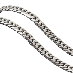 Polished 4mm silver stainless steel Cuban link chain necklace with hip hop street style