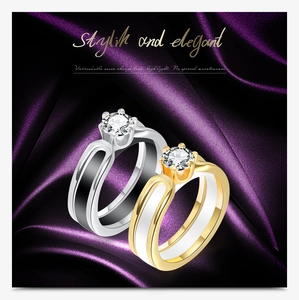 Detailed macro view of black and white ceramic rings with sparkling cubic zirconia inlay