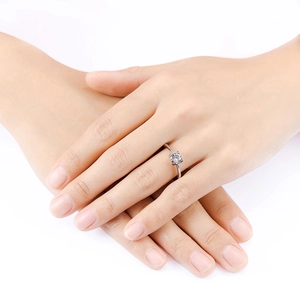 6mm silver zircon ring for women featuring minimalist round cut stone on a thin metal band