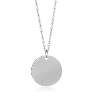 Minimalist Stainless Steel Round Pendant Necklace Plain ID Tag For Kids Elderly Fashion Mirror Polish Blank Jewelry Gift