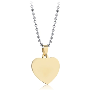 Collana con Medaglietta in Acciaio Inossidabile 304 Minimalista Ciondolo a Cuore Tondo Quadrato Osso Militare Incidibile per Uomo Donna