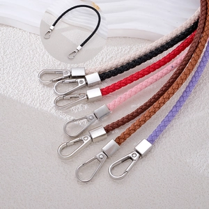 Hand Woven PU Leather Bag Strap Replacement Handle For Handbags Dual Lobster Clasps Woven Phone Lanyard Wallet Hanging Chain Fashion Bag Accessories