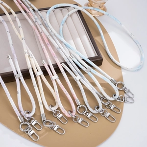 Adjustable Synthetic Leather Phone Lanyard Crossbody Heart Pattern Neck Strap With Alloy Buckles For Women Bag Pendant