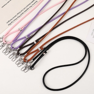 Adjustable PU Leather Braided Phone Lanyard Crossbody Mobile Phone Chain For Women Bag Charm Replacement Strap Accessory