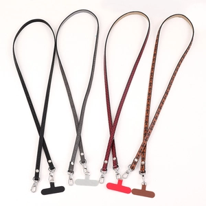 Cordons de téléphone en cuir PU bandoulière en quatre couleurs aux motifs géométriques