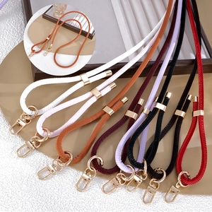 Adjustable PU Leather Phone Lanyard Crossbody Mobile Strap With Metal Buckle Minimalist Fashion Anti-Lost Accessory For Women