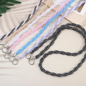 Woven Mesh Rhinestone Crossbody Phone Lanyard Universal Mobile Phone Case Hanging Strap With Metal Round Spring Rings For Women