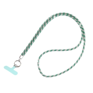 Lanière de téléphone bandoulière luxueuse en strass vert et argent avec boucle anneau