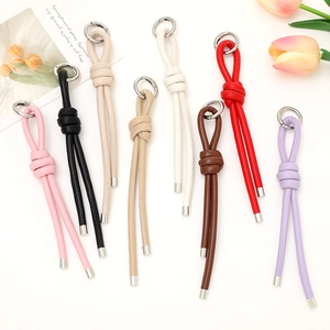Handgefertigter Geflochtener Kunstleder Schlüsselanhänger Vielseitiger Gewebter Lanyard Taschenanhänger Mode Auto Schlüsselring