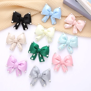 Luxury Satin Bowknot Hair Accessory With Shiny Rhinestone Elegant Versatile Fashion Hair Bow For Women Daily Party