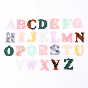 26 English Letters Acrylic Charms Set Marble Tortoiseshell Pattern Pendants For DIY Jewelry Making Bag Decoration Women