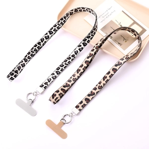 Handy-Umhängeband Aus Kunstleder Mit Leopardenmuster Mode Halsband Mit Metallring Und Haltepad Für Damen Anti-Verlust Zubehör