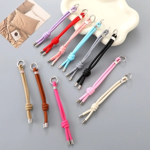 Ins Style Colorful Nylon Rope Keychain Handmade Woven Braided Bag Ornament Minimalist Key Ring For Men Women Daily Decoration
