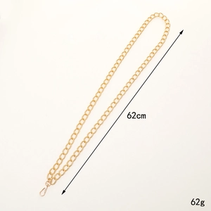 Golden aluminum chain lanyard for cellphones with lobster clasp, 62cm length and 62g weight