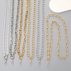 Handmade Vintage Aluminum Metal Chain Phone Lanyard For Women Stylish Crossbody Strap For Bag DIY Accessory Gold Silver Tone