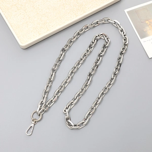 Silver aluminum chain strap for crossbody phone bags with heavy duty metal clasps