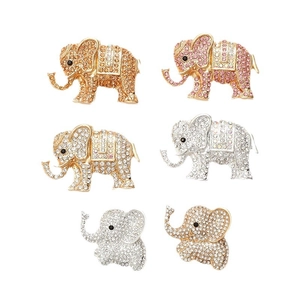 Sparkling elephant figurines with full crystal rhinestones in assorted metallic colors