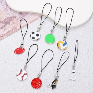 Kreativ Legierung Sportball Handykette Anhänger Volleyball Basketball Fußball Rugby Baseball Golf Badminton Anhänger Geschenk