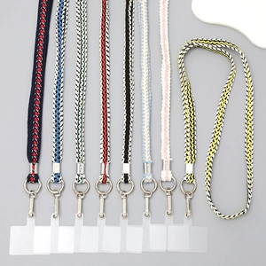 Woven Phone Lanyard Strap Crossbody Metal Chain Anti-lost Gradient Color Shoulder Strap Fashion Accessory For Women Jewelry