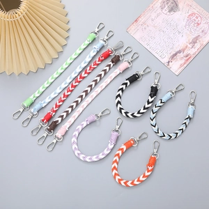 Hand-Woven Phone Lanyard Wrist Strap Contrast Color Anti-lost Short Chain For Phone Case Bag Keys Accessory Women