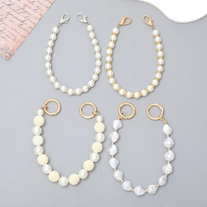 Variety set of pearl phone chain accessories with rhinestone and baroque style beads