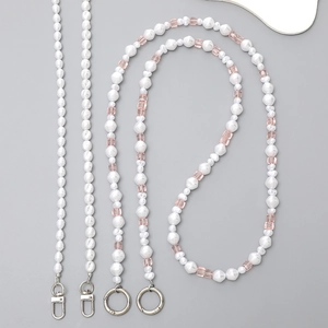 Fashion ABS High Gloss Artificial Pearl Crossbody Chain Acrylic Crystal Beaded Strap For Bags Multi-Function Replacement Belt Women Jewelry