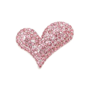 Ciondolo cuore con strass rosa scintillanti per decorazione scarpe fai da te