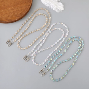 Chaînes de perles en cristal de luxe pour téléphones et sacs en trois coloris assortis