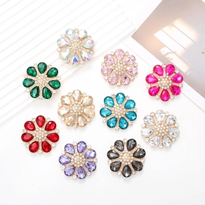 Lot de 10 breloques fleurs colorées en alliage de zinc et strass pour chaussures et DIY