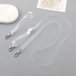Clear TPU Phone Lanyard Wristlet And Shoulder Strap Minimalist Transparent Bag Chain With Metal Buckle For Women Men Anti-Lost