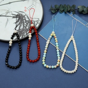 New Chinese style white jade bodhi bead phone straps in diverse elegant colors