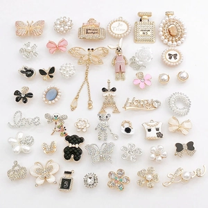 DIY shoe charms set featuring pearls and rhinestones perfume bottles for clogs accessories