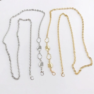 Zinc alloy crossbody chains in gold and silver with lobster clasps for accessories