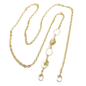 Chic gold zinc alloy phone crossbody chain with irregular charms and lobster clasps