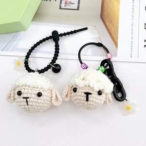 Porte-clés Mouton en Laine Crocheté à la Main Pendentif de Sac Animal Mignon pour Femme Étudiant Cadeau Accessoire Mode
