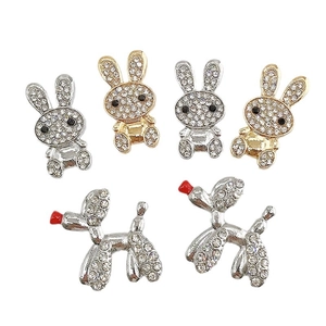 Sparkly rhinestone balloon dog and bunny charms for DIY shoe and phone case decor